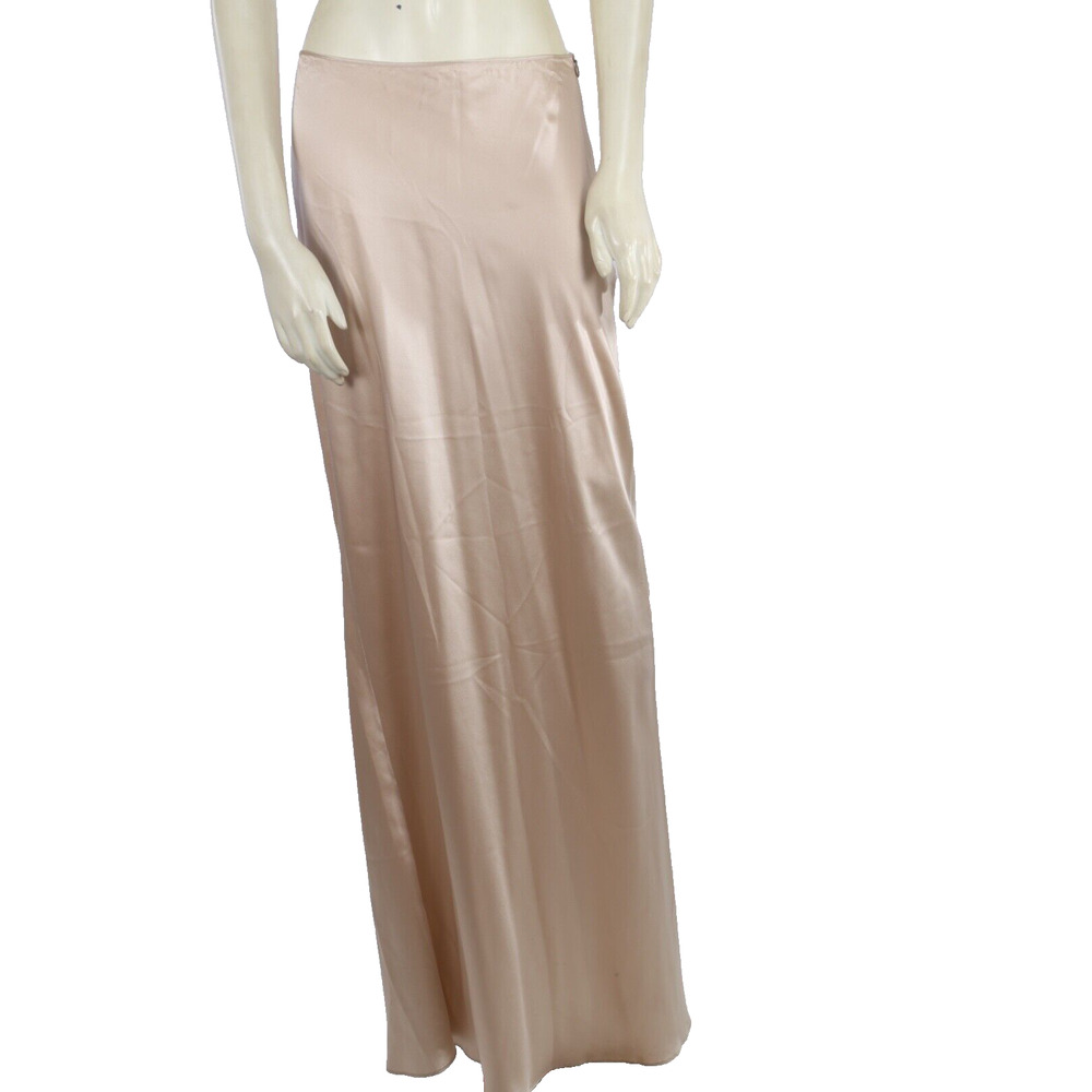 Sablyn Cream Beige Silk Satin Maxi Skirt Pencil Skirt